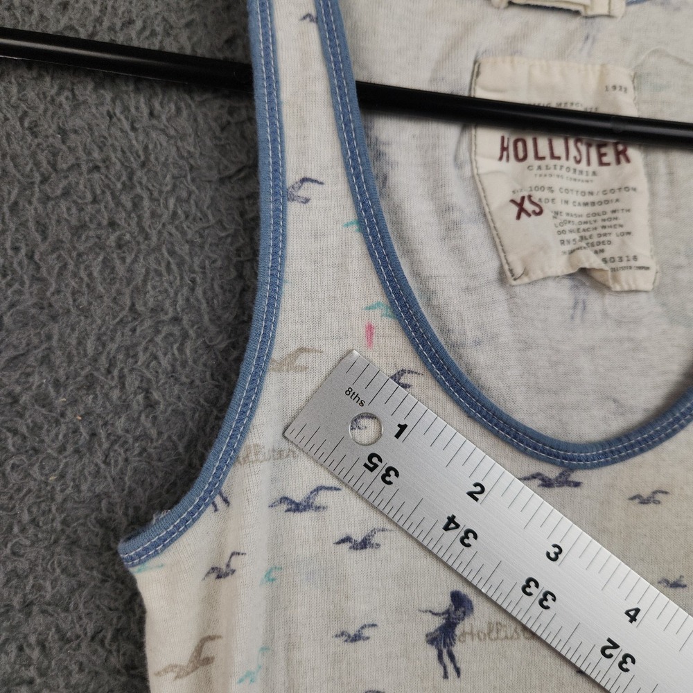 Vtg Y2K Hollister Cami Tank XS Racerback Ribbed Stretch Long Bella Swan AOP RARE - Picture 9 of 10